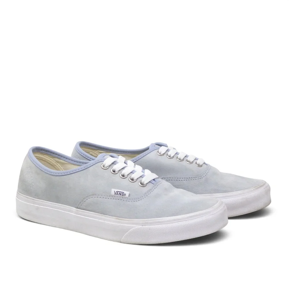 Vans Womens Authentic Low Pig Suede Sneakers Shoes Light Blue Size 9